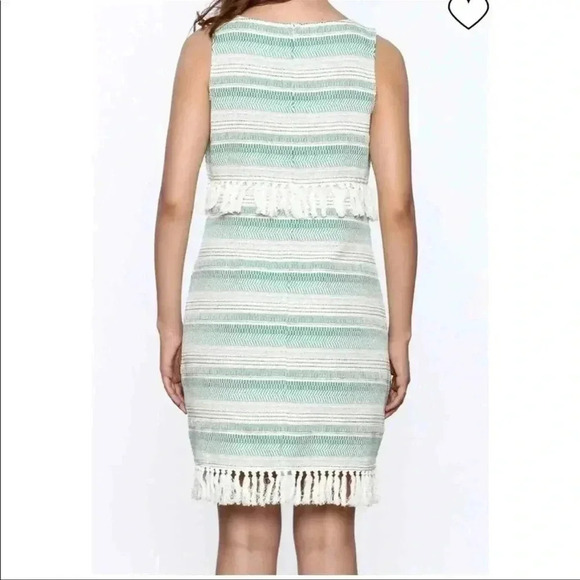 Cupcakes & Cashmere | Mint & Cream Martini Tassel Shift Dress Size Small S - Picture 4 of 5
